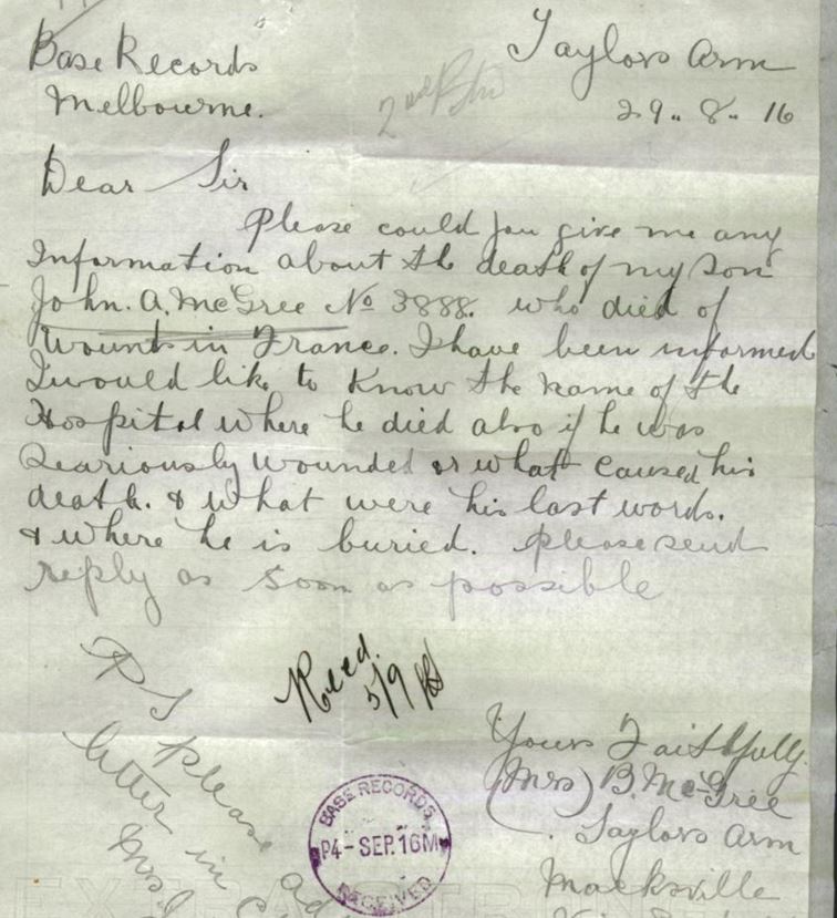 McGree Bridget's Letter