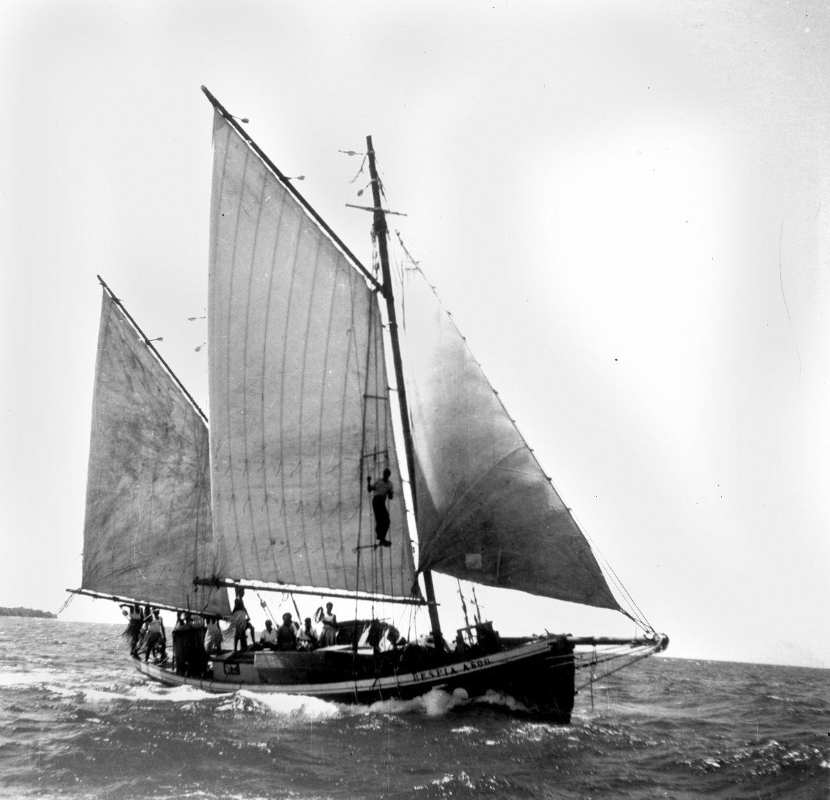 Pearling lugger in the Torres Strait